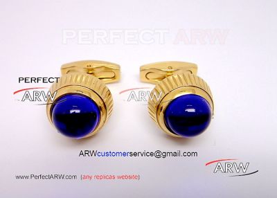 Perfect Replica AAA Grade Cartier Cufflinks  Gold & Blue CuffLinks